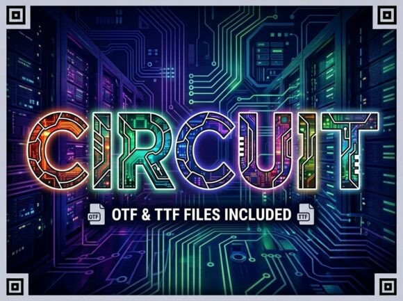 Circuit Font for Eye-Catching Digital Designs