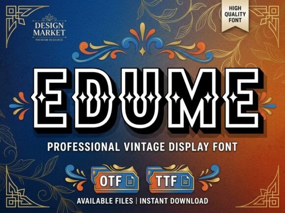 Edume: A Decorative Display Font for Bold Branding