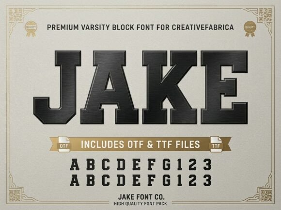 Jake Varsity Block Font for Bold Handmade Designs