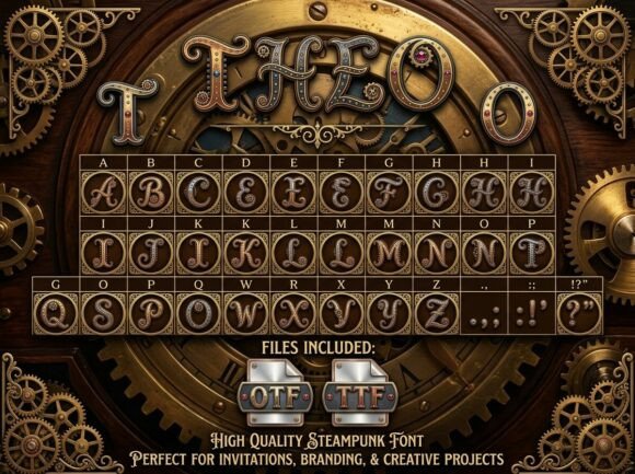 Theo: A Steampunk-Inspired Font for Bold Campaign Designs